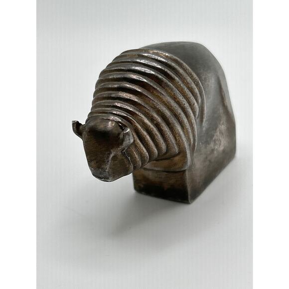 Dansk Designs Silver Bison Paperweight Scandinavian Modern - Picture 6 of 8